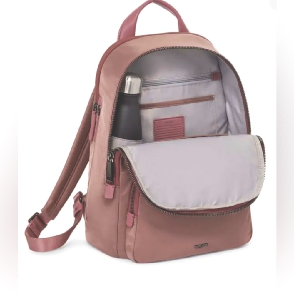 NWT TUMI Voyageur Hayley Backpack ROSEWOOD Pink Laptop Bag NEW$395